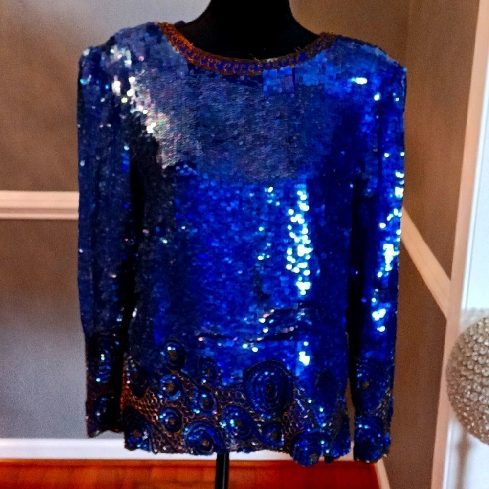 Vintage Joan Leslie long sleeve top sz large